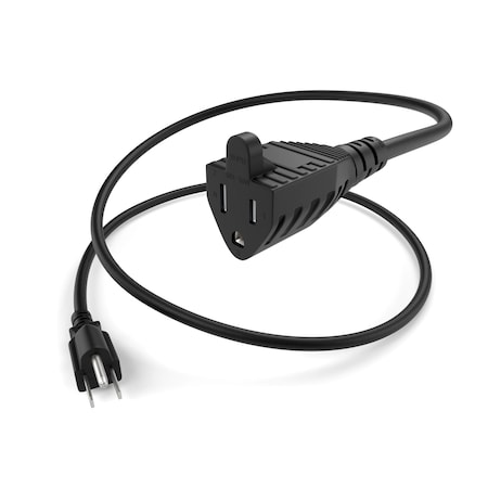 Unc Group Power Cord, 5/15P-5/15R, 15Amp, 14Awg, Black, 50Ft PWCD-515P515R-15A-50F-BLK